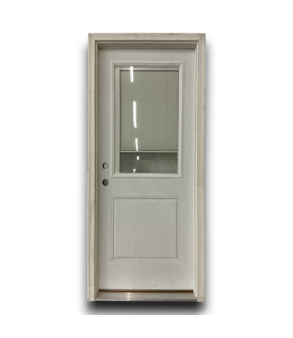 53227 1/2 Lite With Blinds Steel Prehung Exterior Door 32" x 80"
