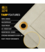 53231 Beige Waterproof Polyester Tarp 12' x 12'