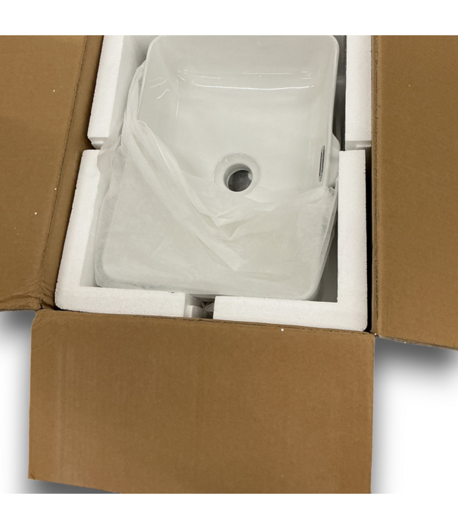 53247 Vessel Rectangular Modern White Bathroom Sink