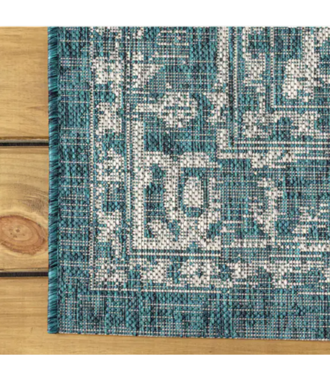 53249 Santa Monica Malta Teal/Gray Area Rug 8 x 10