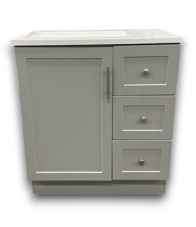 53254 Cloud Gray Bathroom Vanity with Top 30"W