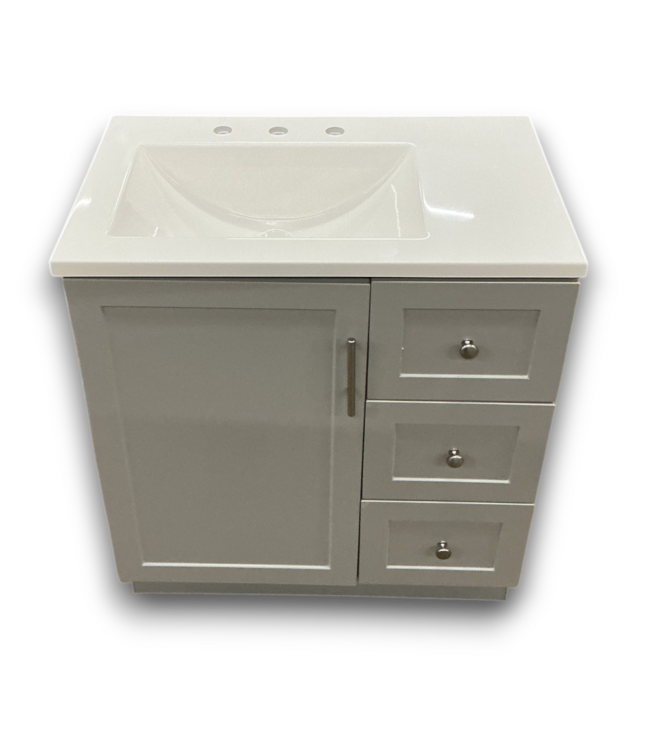 53254 Cloud Gray Bathroom Vanity with Top 30"W