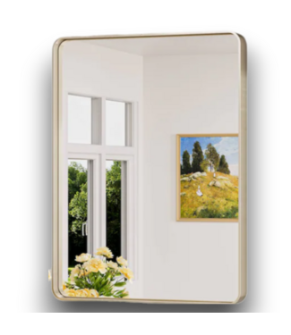 53265 24"x 32" Rectangle Brushed Nickel Framed Wall Mirror