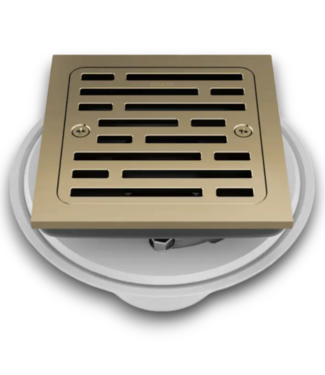 53267 4" Square Champagne Bronze Shower Drain