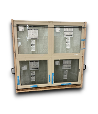 53294 Tan Vinyl 2-Fixed/2-Awning Window 65.5" x 61.5"