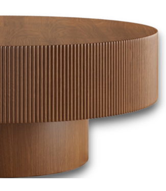 53305 Elegant Round Modern Coffee Table Walnut