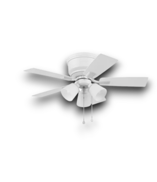 53319 White Blades Flush Mnt. Ceiling Fan w/Pull Chain 42"
