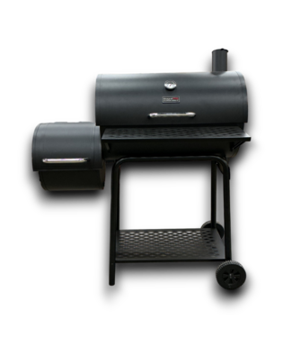 53340 Black Barrel Charcoal Grill with Offset Smoker