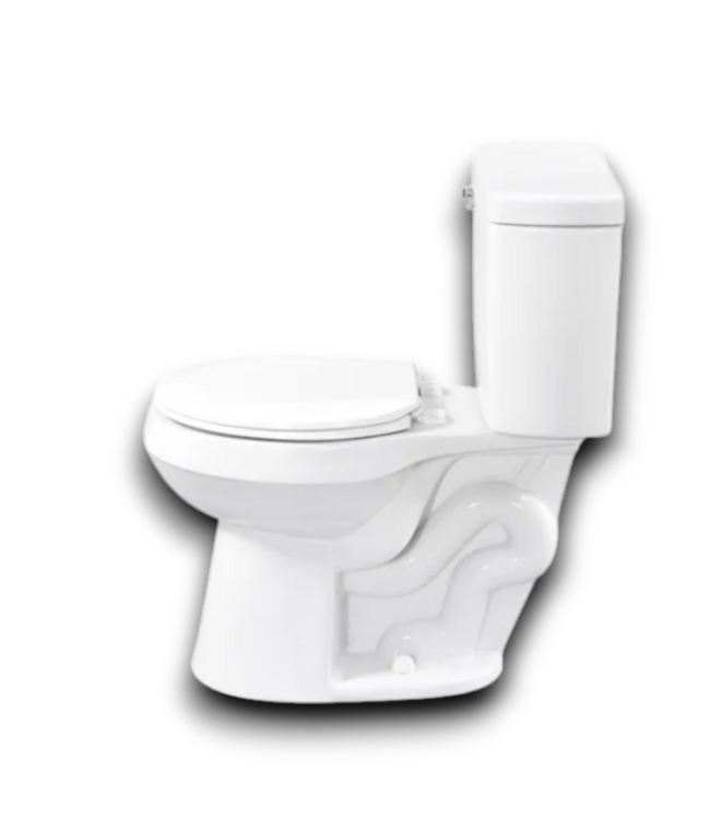 53346 White Round 2-PC Toilet Chair Height