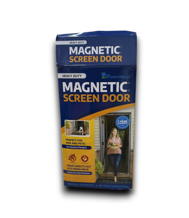 53349 Black Bi-Parting Magnetic Screen Door 37"W x 80"H