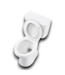 53346 White Round 2-PC Toilet Chair Height