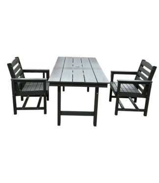 53353 Mineral Gray 3-Piece Outdoor Dining Table & 2 Chairs