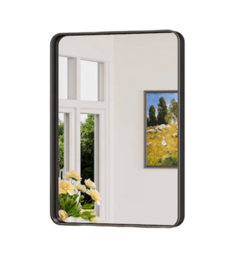 53359 Rectangle Matte Black Framed Wall Mirror 16 x 24