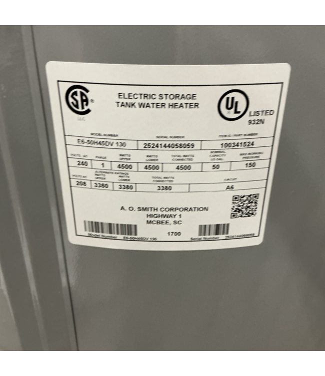 53352 Signature 100 50 Gallon Tall Electric Water Heater