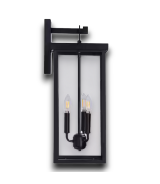53360 Matte Black Outdoor 3-Light Wall Lantern