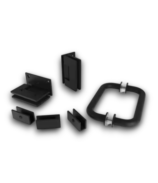 53362 Matte Black Wall Hinged Hardware Kit