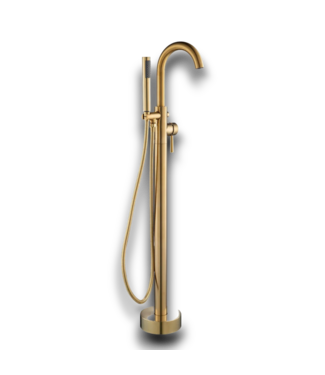 53378 Freestanding Brushed Gold Tub Filler With Hand Shower