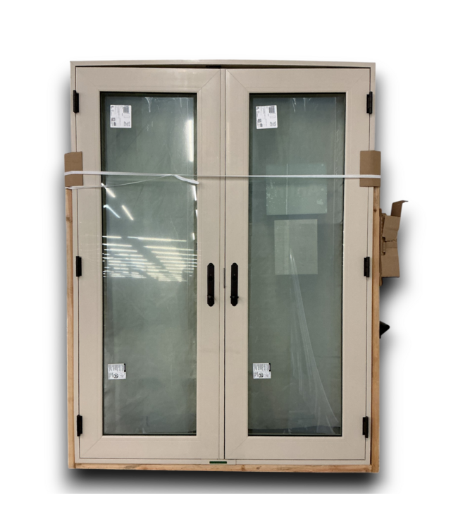 53380 Almond Vinyl French Patio Door With Handles 58.75"W x 79"H