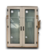 53380 Almond Vinyl French Patio Door With Handles 58.75"W x 79"H