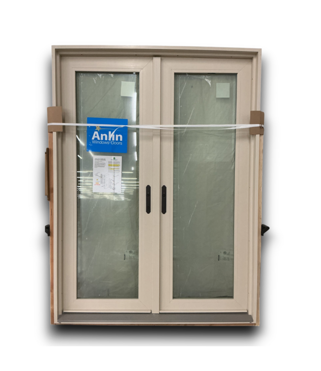 53380 Almond Vinyl French Patio Door With Handles 58.75"W x 79"H