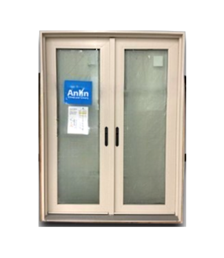 53380 Almond Vinyl French Patio Door With Handles 58.75"W x 79"H