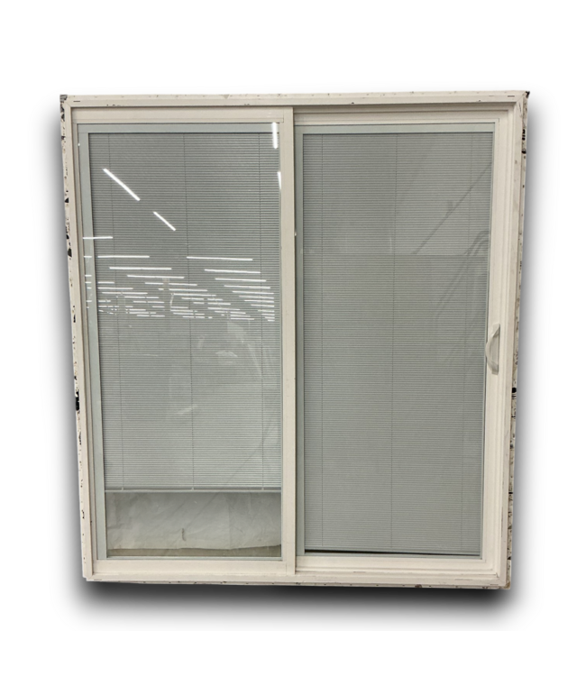 53395 Vinyl Sliding Patio Door with Blinds 79.5"W x 71.5"H
