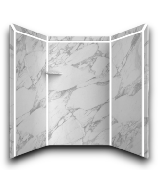 53396 Elegance Calacatta White 3-Piece Shower Wall Surround