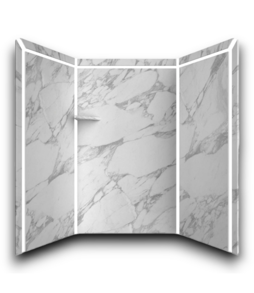 53396 Elegance Calacatta White 3-Piece Shower Wall Surround