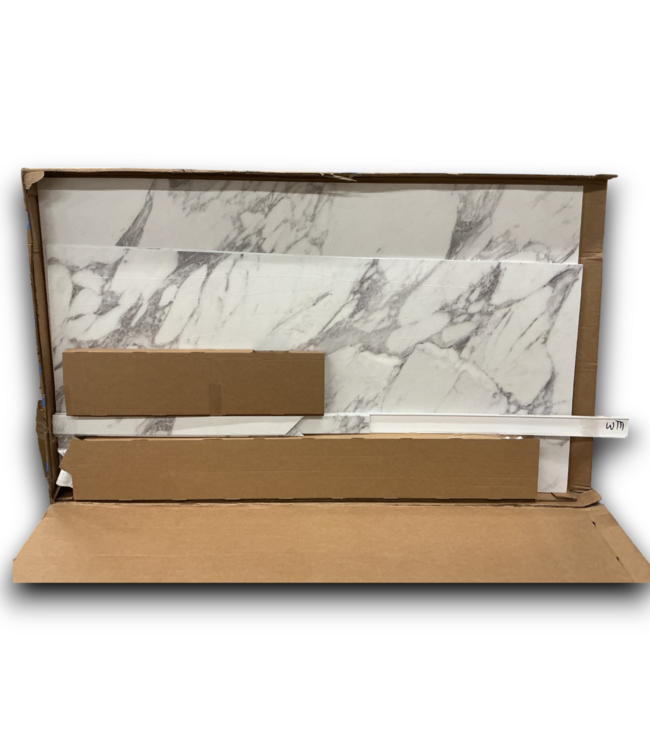 53396 Elegance Calacatta White 3-Piece Shower Wall Surround