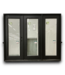 53412 Black 3 Panel French Patio Door With Blinds 95"W x 79"H