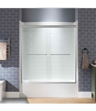 53418 Double Sliding Framed Bathtub Door 60"W x 60"H