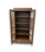 53432 Ribbed Glass And Wood Storage Cabinet