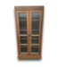 53432 Ribbed Glass And Wood Storage Cabinet