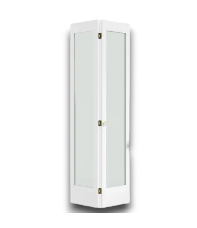 53458 White Primed Frosted Glass Bifold Closet Door 30 x 80