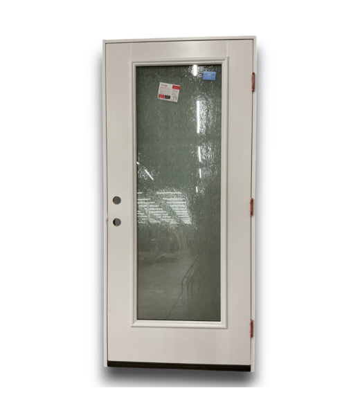 53466 Full Lite Prehung Exterior Door With Rain Glass 36 x 80