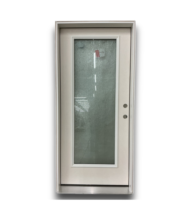 53466 Full Lite Prehung Exterior Door With Rain Glass 36 x 80