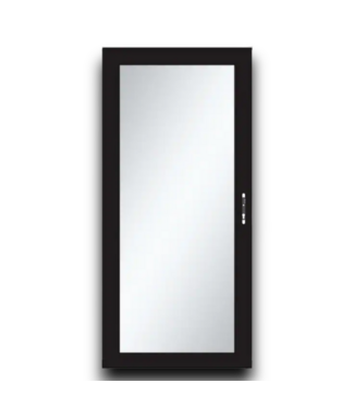 53471 32x81 Black Aluminum Reversible Hinge Storm Door