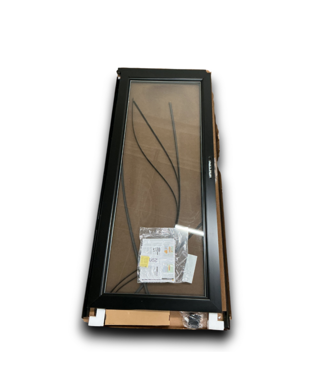 53471 32x81 Black Aluminum Reversible Hinge Storm Door