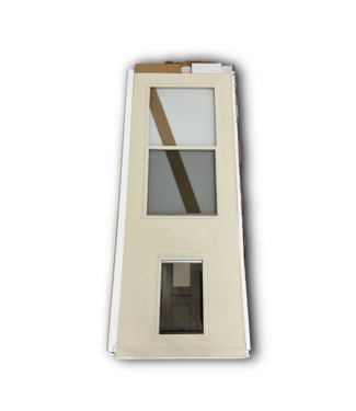 53474 Almond Beige 30 x 80 Storm Door with Pet Door
