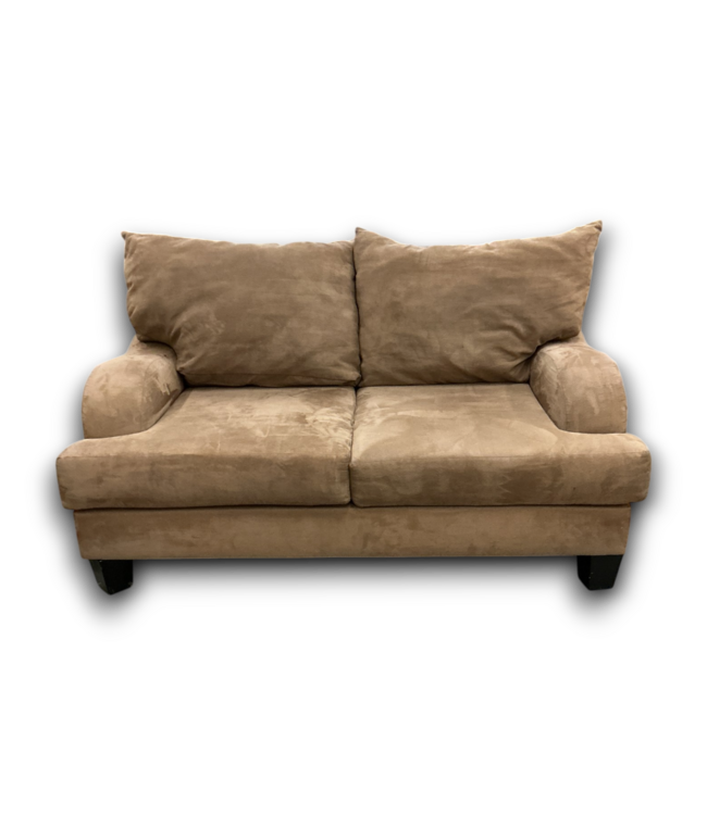 53477 Brown Suede Sofas Set of 2