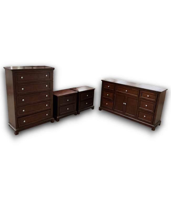 53487 Merlot Cherry Bedroom Furniture Set of 4 pcs