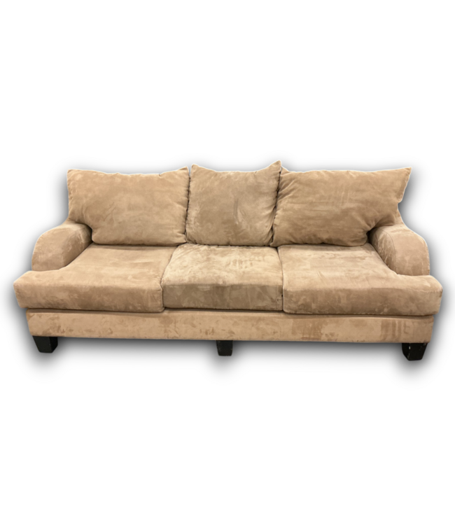 53477 Brown Suede Sofas Set of 2
