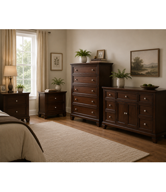 53487 Merlot Cherry Bedroom Furniture Set of 4 pcs