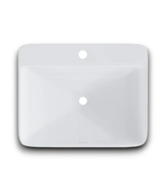 53497 White Vitreous China Bathroom Semi-Vessel Sink 23.4"
