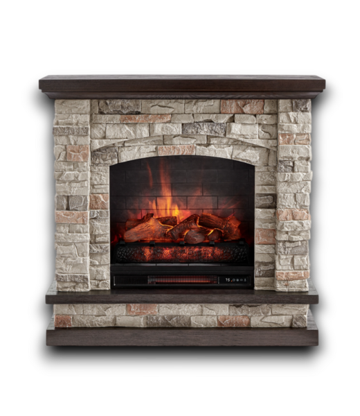 53513 Stacked Faux Sandstone Freestanding Electric Fireplace
