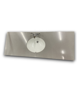 53521 Grey Stone Vanity Top With Sink And Faucet 61"W