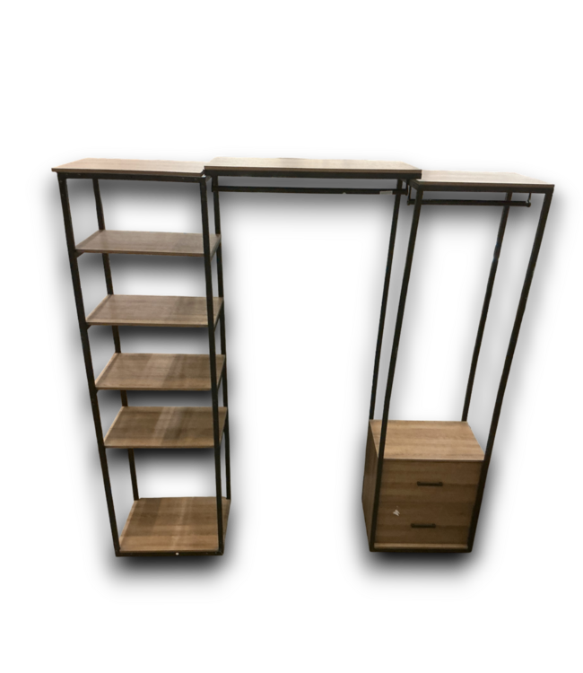 53525 3 Piece Black And Brown Closet Organizer Set