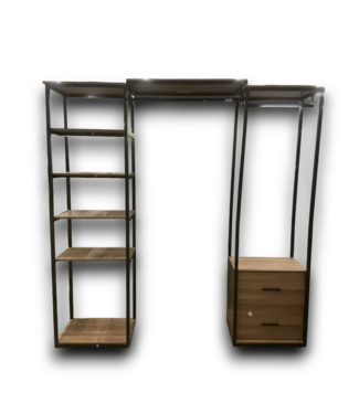 53525 3 Piece Black And Brown Closet Organizer Set