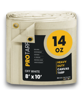 53535 White Waterproof Polyester 25-Mil Tarp 8 x 10