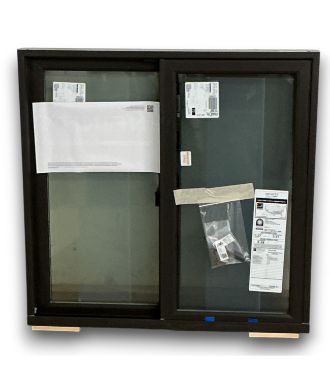 53537 Dark Brown Vinyl Horizontal Slider Window 35x35"